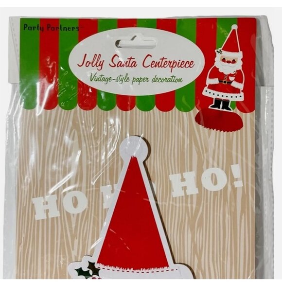 🎅🏼 Vintage-Style Jolly Santa Paper Centerpiece, 3-count - Picture 7 of 12